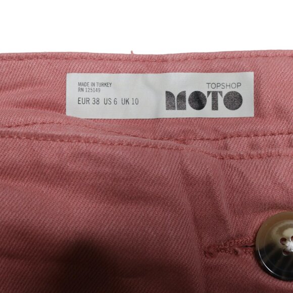 Topshop Asymmetrical Button Skirt With Pockets in Dusty Rose, size Small - Picture 4 of 11